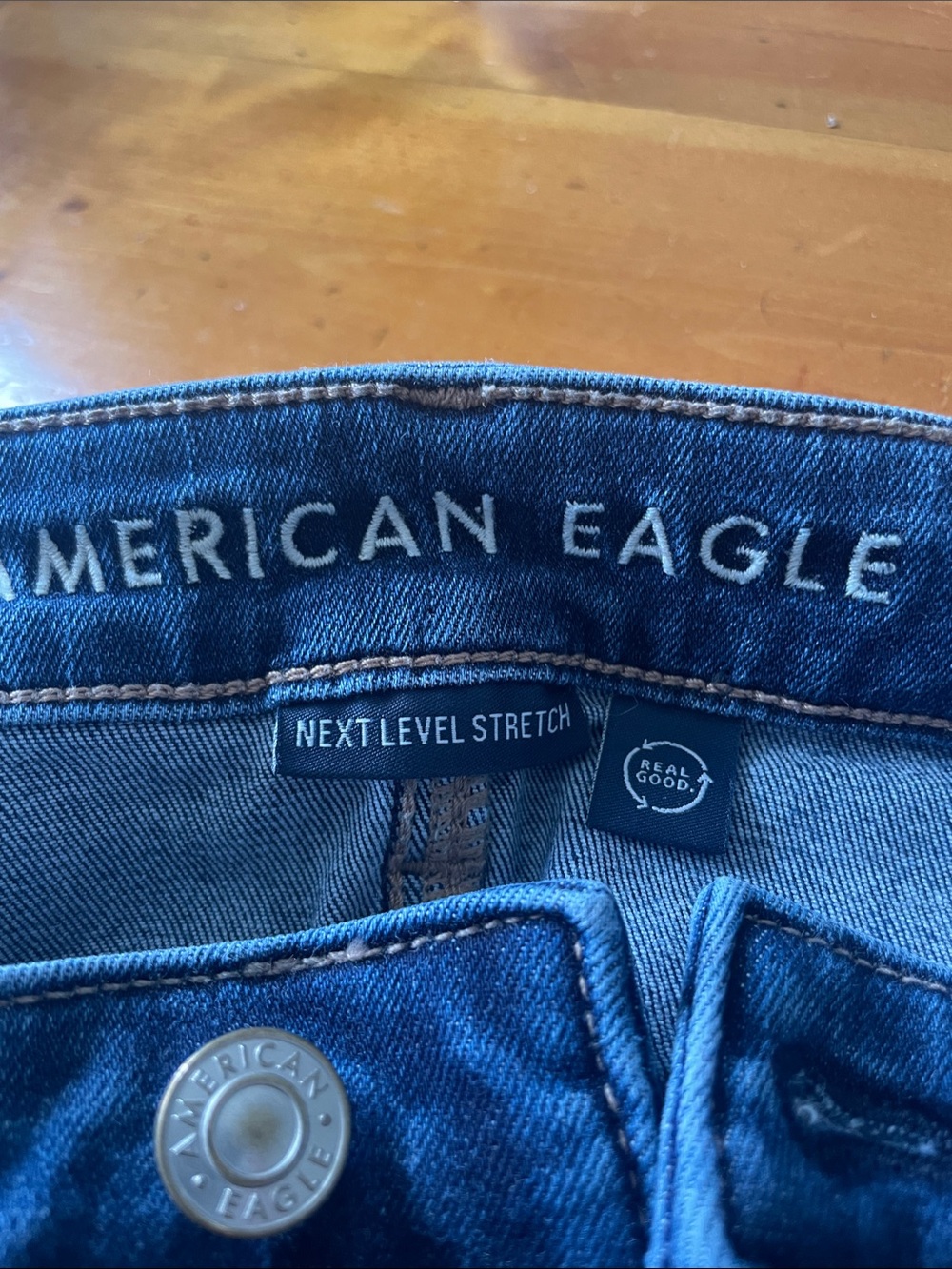 American Eagle Jeans Hi-Rise Jegging in Dark Indigo size 14 x- long - Picture 3 of 6